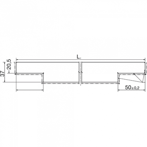 Alu-Griffleiste Typ J, Edelstahl-Optik, Länge: 145 mm